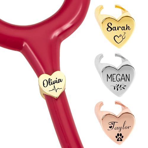 Personalized Stethoscope Name Tag, Custom Engraved Stethoscope ID Charms Accessories for Nurse Doctor Vet Nurses Week Graduation Gift