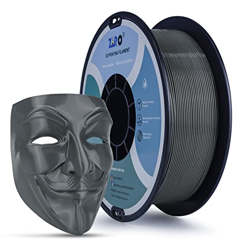 Image of ZIRO 3D Printer Filament, 1.75mm PLA Filament, Plastic Reel 1kg, Dark Gray | Fit for Most FDM 3D Printer, 1.75mm 1KG Spool, Dimensional Accuracy + /-0.03mm, Colorful PLA FilamenT