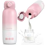Picture of Portable Bottle Warmer, Large 12oz Capacity with Dual Heating Modes for Breast Milk & Water, Smart Temperature Control, Long Battery Life, Bottle Warmer for Outdoor, Airplane & Car Travel, Pink
