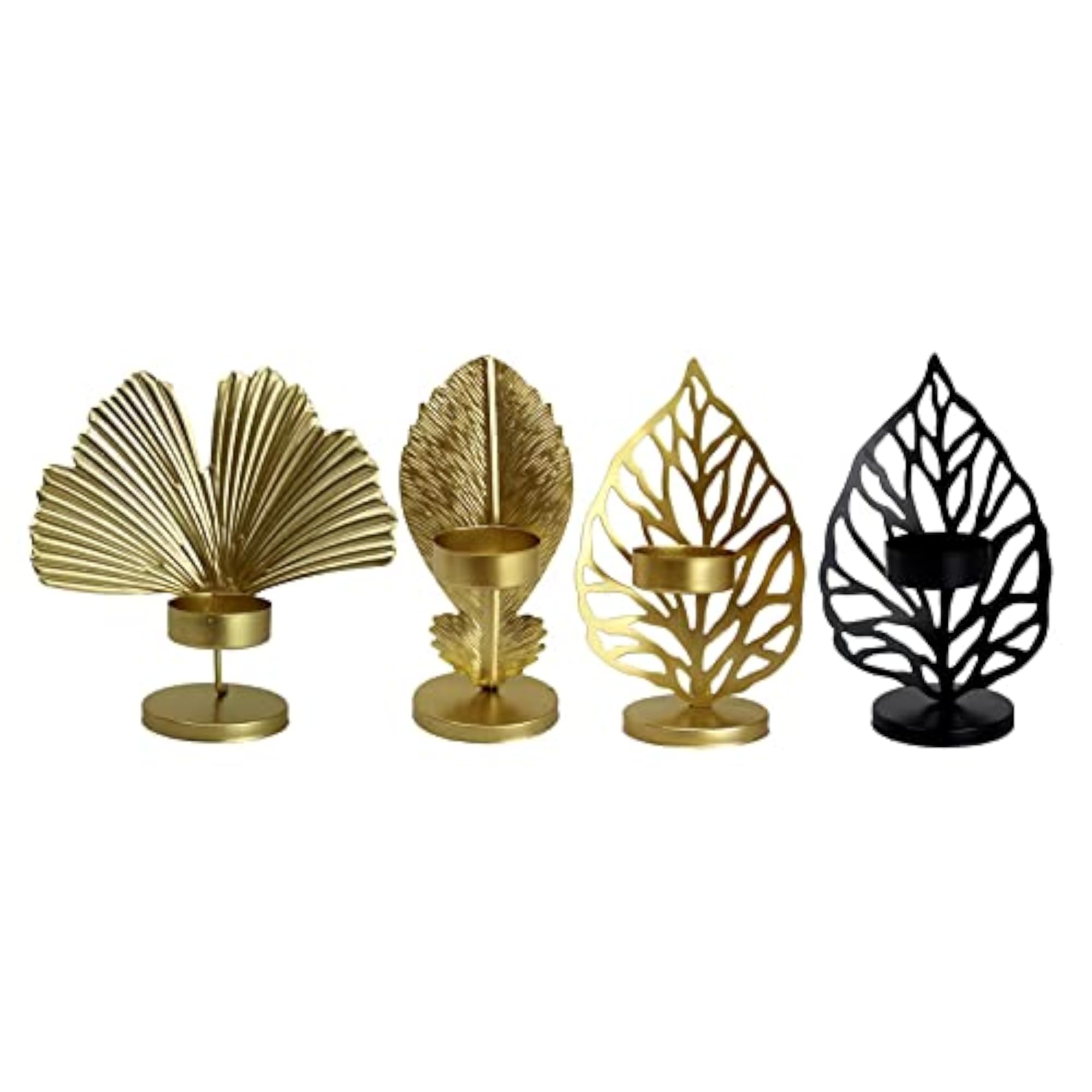 Nordic Leaf Candlestick, Wrought Iron Design