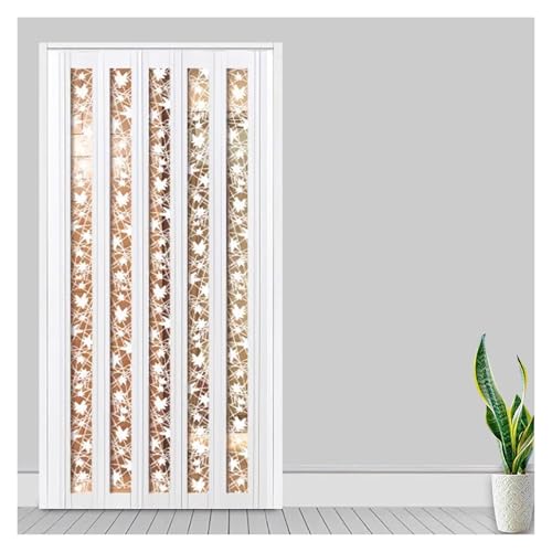 HDYZJQ Light Folding Accordion Door 32 '' X 80 '' 32x96 in, Soundproof Room Divider Sliding Door Office Partition Wall, Magnetic Privacy Door for Doorway(White 15,32x96 in)