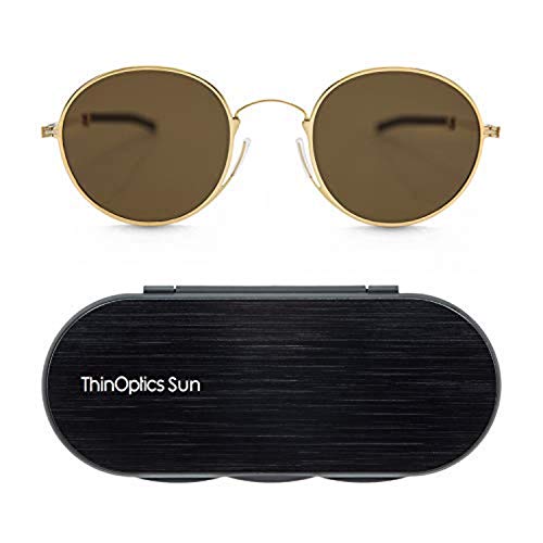 ThinOptics Milano Aluminum Case + Round Sunglasses