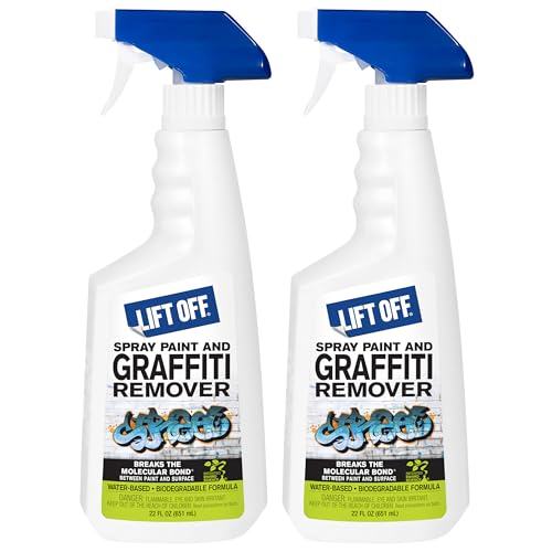 Motsenbocker's Lift Off 41101-2PK Spray Paint and Graffiti Remover – Removes Spray Paint, Acrylic, and Enamel – Safe for Wood, Metal, Concrete, Plastic – Water-Based Formula – 22 Fl Oz (Pack of 2)