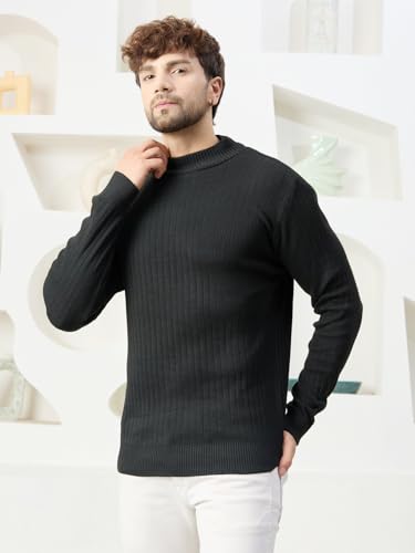 Image of Kvetoo Men High Neck Full Sleeve Winter Woolen Sweater