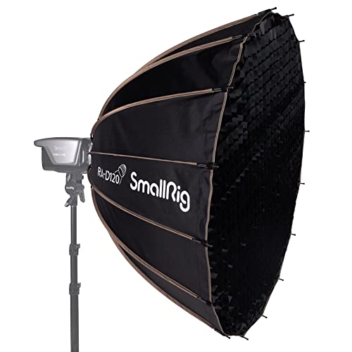 SMALLRIG Softbox Parabolique, Softbox à Dégagement Rapide 47,2 Pouces/120 cm, Compatible avec SMALLRIG 350D/350B/450D/450B et Autres Lampes à Monture Bowens - 4140