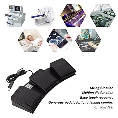 USB Foot Pedal, PC USB Triple Foot Switch Pedal, 3 Key Three Program, MIDI Function, Programmable Computer Keyboard, Plug and Play