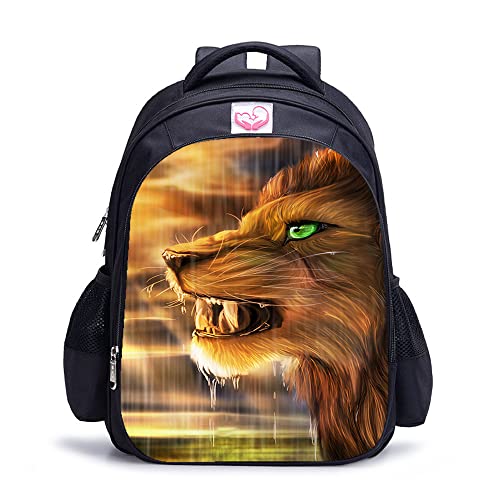 Sac à dos Lion pour école et loisirs adapté aux enfants et adultes de dimensions 41x28x12 cm