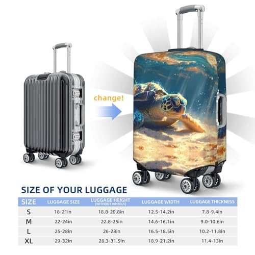 Travel Luggage Cover Protector - Sunshine Underwater Sand Turtle Washable Suitcase Covers For 18-32 Inch Luggage2
