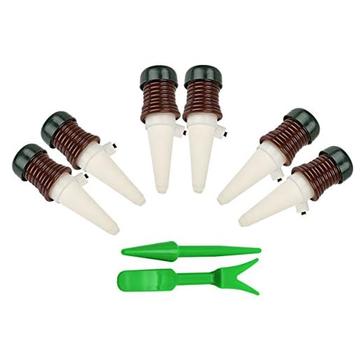 lumenty 6 paquetes interior sondas de autorriego riego automático para plantas sondas de cerámica picos en las plantas con bajo consumo