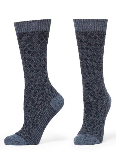 Image of HUE Women's Merino Wool Blend Crew Boot Breathable Natural Temperature Regulating Moisture Wicking Athletic Socks 2 Pair Pack