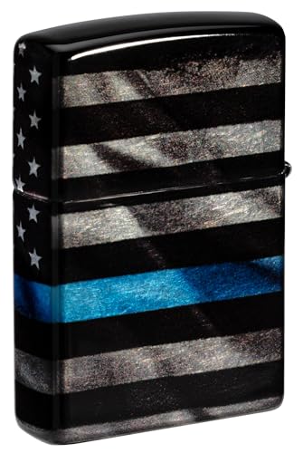 Encendedor Zippo Police Flag Blue Line miniatura 2