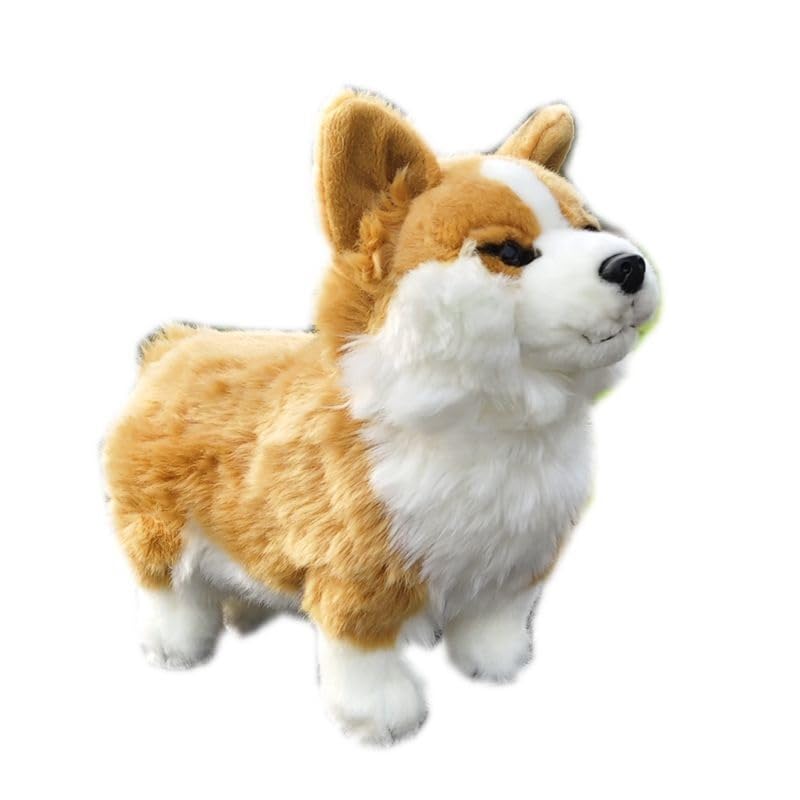 Chien Corgi en peluche haut de gamme aux finitions soignées