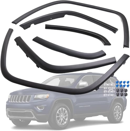 Front Wheel Arch Fender Flares Compatible With Jeep Grand Cherokee 2011-2016 Replaces# CH1290106 CH1291106 1MP38RXFAE 1MP39RXFAE, Fender Molding Trim Full Set (6Pcs)