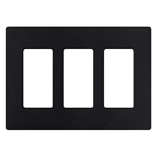 Lutron Claro 3 Gang Decorator/Rocker Wallplate, Satin, Midnight (1-Pack) | SC-3-MN