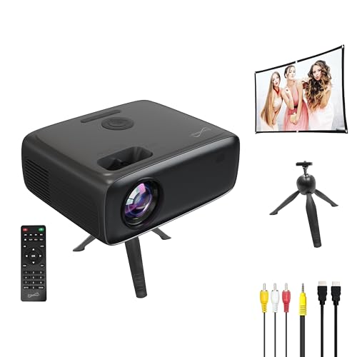 Image of Supersonic SC-282P KIT Full HD 1080P LED PROJECTOR with Bluetooth 150" Display, 3×HDMI, USB/SD, Keystone, Built-In Speaker, Includes 100" Screen, Tripod, HDMI & AV Cables – Home Theater Bundle