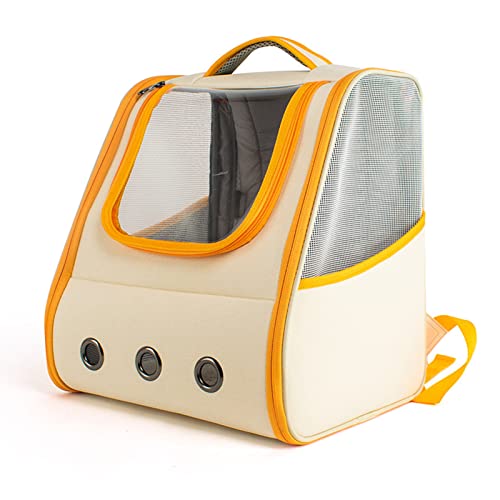 Occupiedpet Trasportino per Gatti, Trasportino per Animali Fashion Orange Soda Color Block con Finestra Trasparente, Zaino Spazioso per Gatti Fino a 7,5 kg, Borsa per Animali da