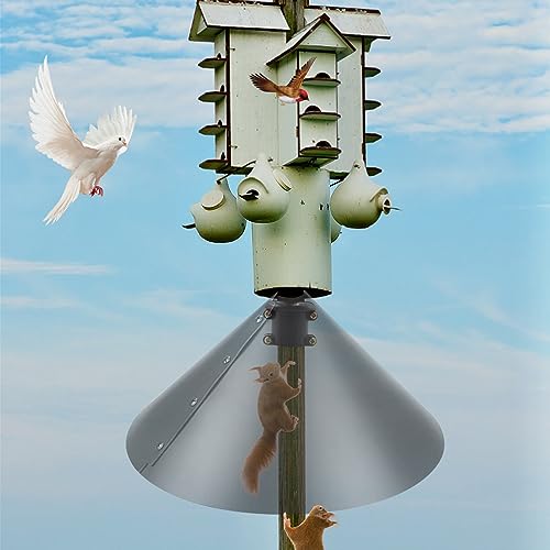 2 Pack Squirrel Baffle Accessory for Bird Feeder Pole and Bird Houses, Pole Mounted Buckle Stopper for Guarding Birdhouse (Baffle Not Included) - Thumbnail 4