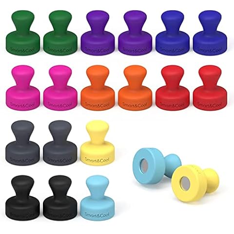 SMART&COOL 20pcs Small Fridge Magnets - Neodymium Magnet for Whiteboard, Office, Refrigerator, Crafts, Noticeboard Map(10 colors) Cover
