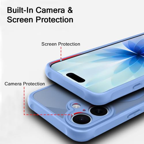 Image of TheGiftKart Hybrid Matte Frosted Translucent Back Cover Case for iPhone 17 Compatible with MagSafe | Shockproof Design | Camera Protection Module | Hard Back Cover Case (PC & TPU, Frost Blue)