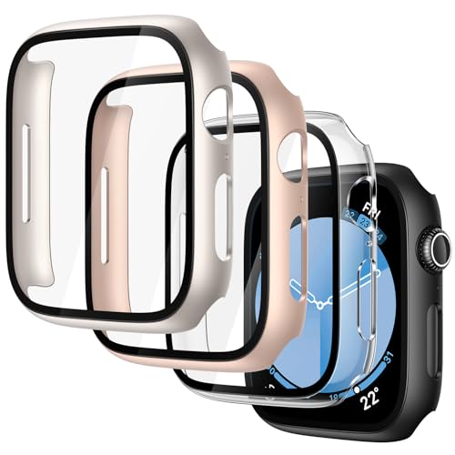 Verre trempé Apple Watch 40mm avec coque rigide anti-choc pour montre Series 6 5 4 et SE 2 3