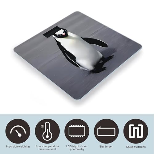 Báscula digital para baño con diseño de pingüino miniatura 3