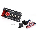 Ignition Switch Panel (12V) 5 in 1 Car Racing Switch Panels with LED Toggle Switches Push Button Ign