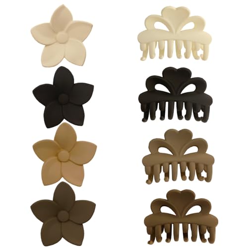 MARY LAVENDER Mini Small Hair Clips for Women and Girls, Non Slip Strong Hold Hair Jaw Clips for all Hair Type 8pcs