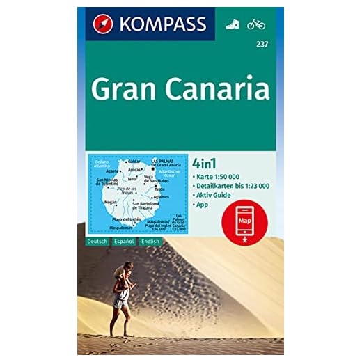 GRAN CANARIA: 4in1 Wanderkarte 1:50000 mit Aktiv Guide und Detailkarten inklusive Karte zur offline Verwendung in der KOMPASS-App. Fahrradfahren.: 237