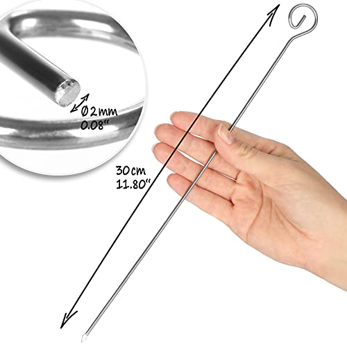 com-four® 16x Schaschlikspieße 30 cm aus Edelstahl - Lange Fleischspieße - Premium Grillspieße, Gemüsespieße im Set für BBQ, Grill, Fleisch, Schaschlik und Gemüse (30cm - 16 Stück)