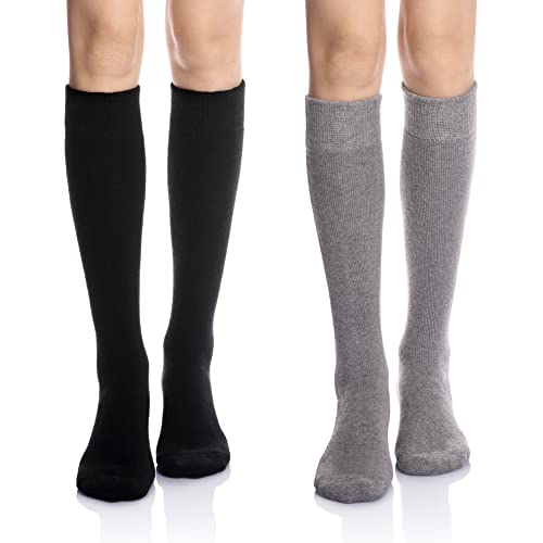 Eyean Women's Knee High Wool Socks Winter Thick Thermal Soft Comfy Over Knee Long High Socks 2 Pairs