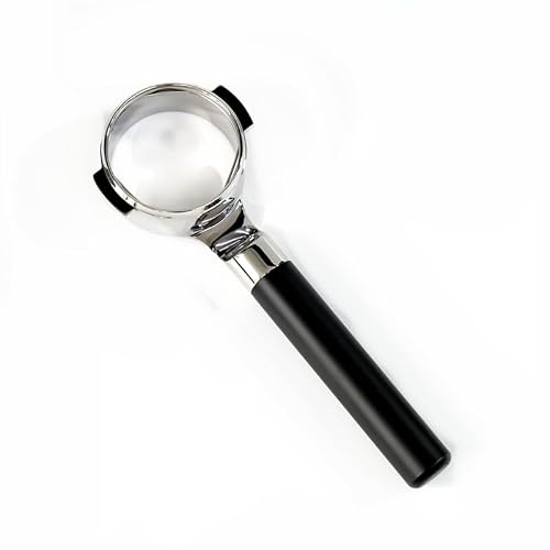 Mischief 58mm Bottomless Portafilter, 316 Stainless Steel, Fits E61 Group Heads, La Marzocco, Rocket, ECM, Synesso, VBM, Flat Base, Double Shot Basket, Walnut wood (Black POM, 58MM for E61)