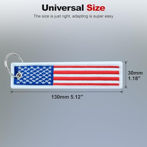 Image of Premium Motorcycle Keychain - Durable Embroidered Flag Key Tag for Riders of Cars, ATV, Dirt Bikes & More