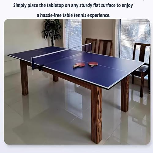 Tavolo da ping pong – Dimensioni da torneo per interni ed esterni, con rete, design pieghevole con ruote per la casa e la scuola ricreativa