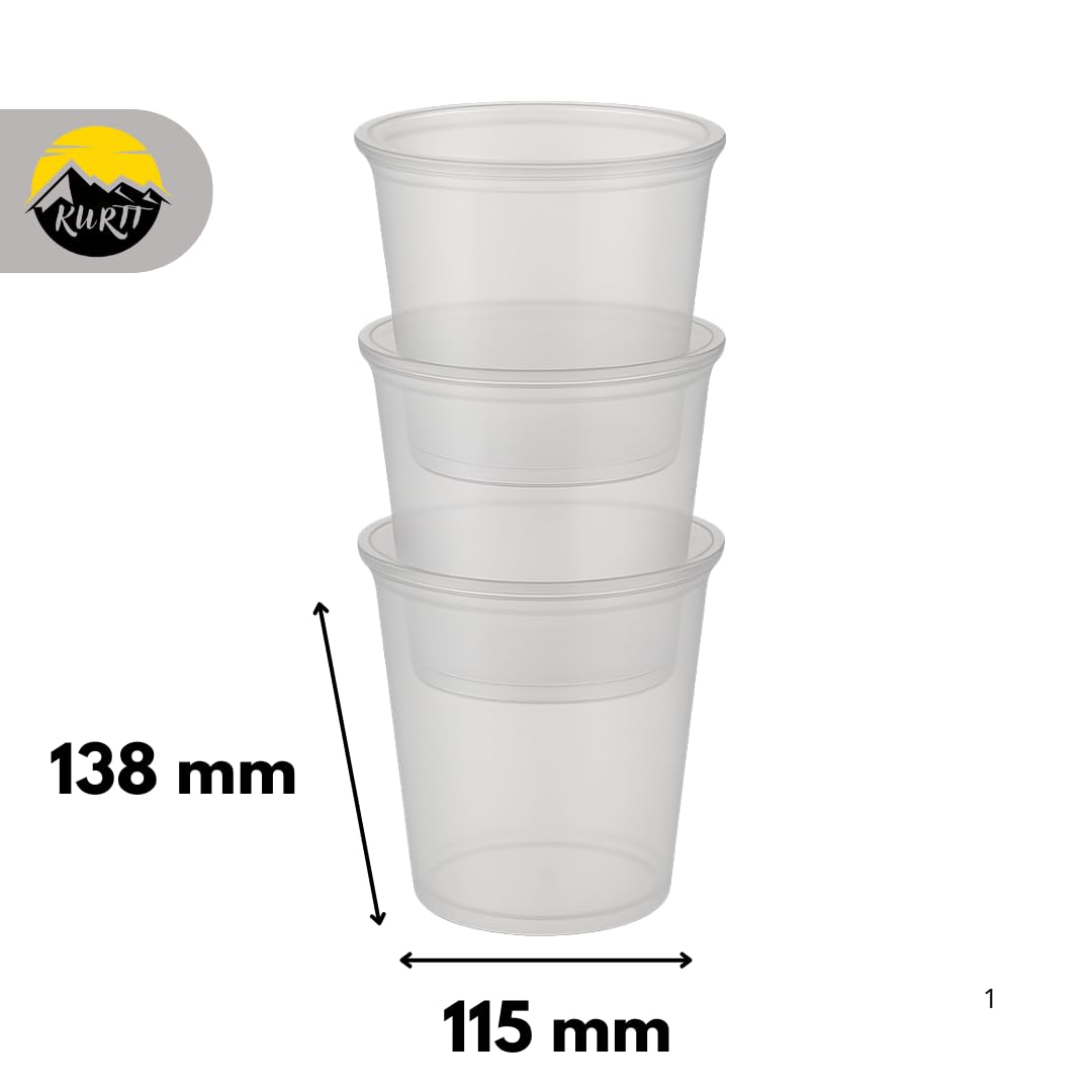 KURTT 100 Stück, Mealprep, Frischhaltedosen mit Deckel, Gefrierbehälter im Set, Vorratsdosen luftdicht, wiederverwendbar, mikrowellengeeignet, spülmaschinenfest (100, Transparent, 1000ml)