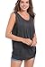 SUIEK Maternity Nursing Tank Tops Breastfeeding Tee Shirt Double Layer Sleeveless Pregnancy Shirt (Small, Charcoal)