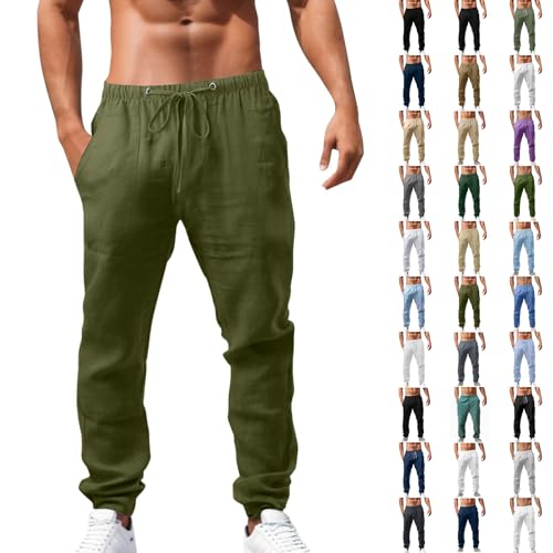 Pantalon casual homme lin coton léger et fluide au style épuré