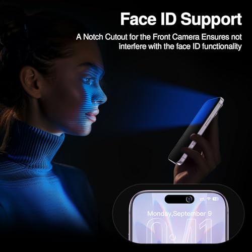 Image of SMARTDEVIL 2 Pack Privacy Screen Protector for iPhone 17, 28 Anti-Spy 9H Tempered Glass, Impact & Scratch Resistant, Auto Dust & Bubble-Free Install Frame, Easy to Install, Case-Friendly