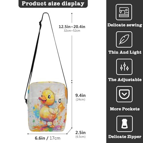 messenger bag crossbody Shoulder Crossover Bag Ladies Shoulder Handbags Adjustable Strap for outdoor sports outdoor sports- Cute Pet Duck3