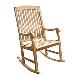 Cambridge Casual Vermont Teak Wooden Porch Rocking Chair – Durable Outdoor Rocker for Patio, Deck, and Porch – Stylish and Comfortable Wooden Rocking Chair for Relaxing in Outdoor Spaces