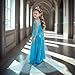 AHLPO Elsa Dress for Girls Princess Dress Up Halloween Cosplay Elsa Costume Fancy Dress Birthday Outfit with Accessories