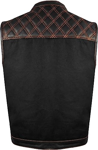 RIZING STAR Men Fashion Casual Cool Solid Color Vest Motorcycle Fleet Punk Leather Vest Coat Vest Rain Man3