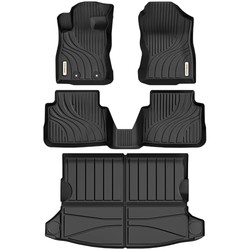 YITAMOTOR Floor Mats & Cargo Mat Compatible with 2024 2025 2026 Subaru Crosstrek & Impreza, All Weather Protection TPE Waterproof Non-Slip Car Floor Liners 1st & 2nd Row Set Accessories Blac