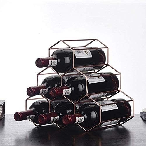 Soporte para 6 botellas de vino metálico portátil miniatura 7