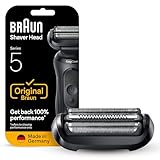 Braun Ersatzkopf für elektrische Rasierer der Serie 5, einfach Ihren Rasierkopf für eine Rasur so effizient wie am ersten Tag, kompatibel mit Rasierern der neuen Generation der Serie 5, 54B, schwarz