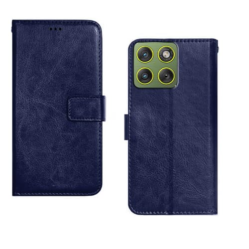 Image of amazon basics Moto Edge 70 5G Flip Cover | Card Pockets Wallet & Stand | Flip Cover for Moto Edge 70 5G (Blue)