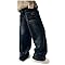 Boys Baggy Jeans Y2K Vintage Cargo Trousers Children's Spring Wide Leg Streetwear Hip Hop Trouser Casual Straight Bootcut Jean Denim Pants with Pockets for Kid Fit Teenager Boys Cargo Pants