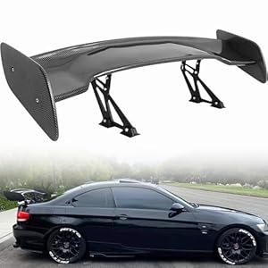 Universal GT Spoiler 47 Inch GT Style Rear Wing Spoiler Lightweight Adjustable Car Spoiler Carbon Fiber Style for Mazda Nissan Toyota Honda Civic Ford Mustang