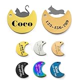 Etiqueta de identificación de perro de acero inoxidable personalizada (Crescente, Conciso)