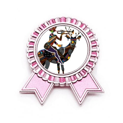 Broche femme africaine aborigène LadyDeer métal rose accessoire ethnique taille M