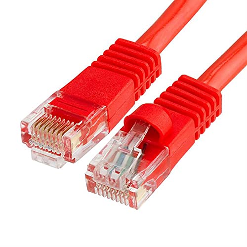 DKURVE® 2 Pack 3 Meter Cat 6 Lan Cable, High Speed Gigabit Internet Network RJ45 Ethernet Patch Cable (Red)